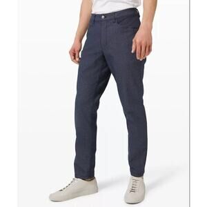 Lululemon Men's Canvas Blue ABC 5-Pocket Cotton Blend Pants 33x33